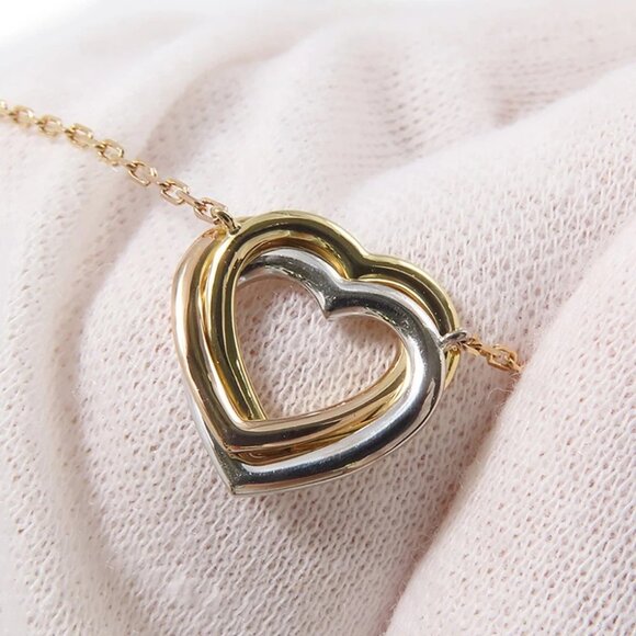 CARTIER Trinity Heart Diamond Necklace K18YG/K18PG/K18WG - Picture 5 of 13